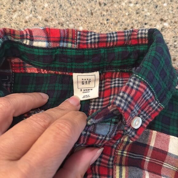 BABY GAP Madras Patchwork Plaid Button Down Shirt - Picture 2 of 8